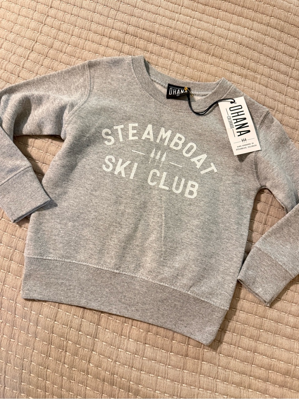 Ohana Gray "Steamboat Ski Club" Crewneck Toddler Sweatshirt
